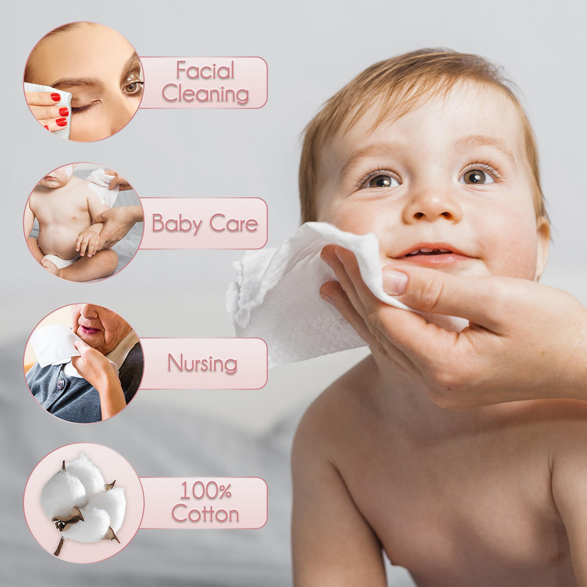 WOWOTEX Disposable Face Towels displayed with skincare products