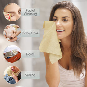 WOWOTEX face towel being used for body cleansing