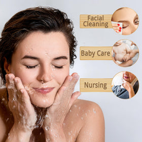 WOWOTEX face towel displayed on a bathroom counter