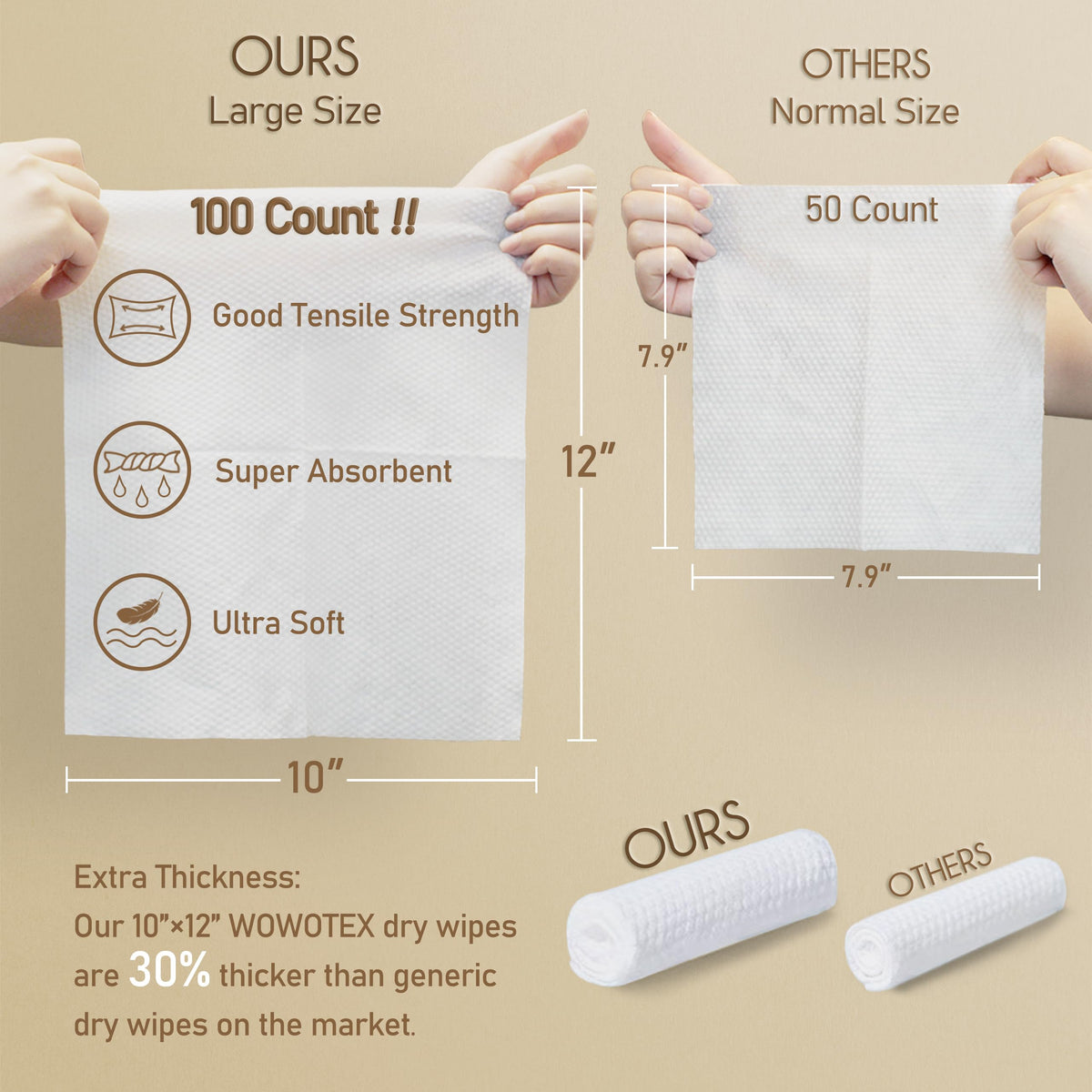 WOWOTEX face towel in use for makeup removal