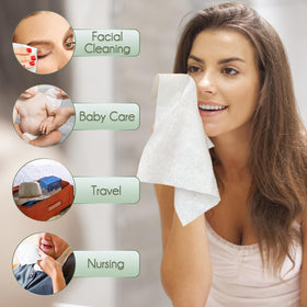 WOWOTEX face towels in a travel bag for convenience