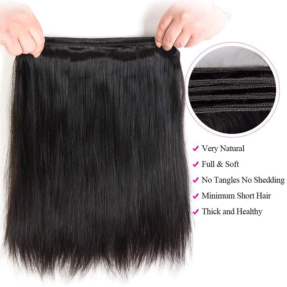 WOWQUEEN 10A Brazilian Straight Hair Bundles in natural light