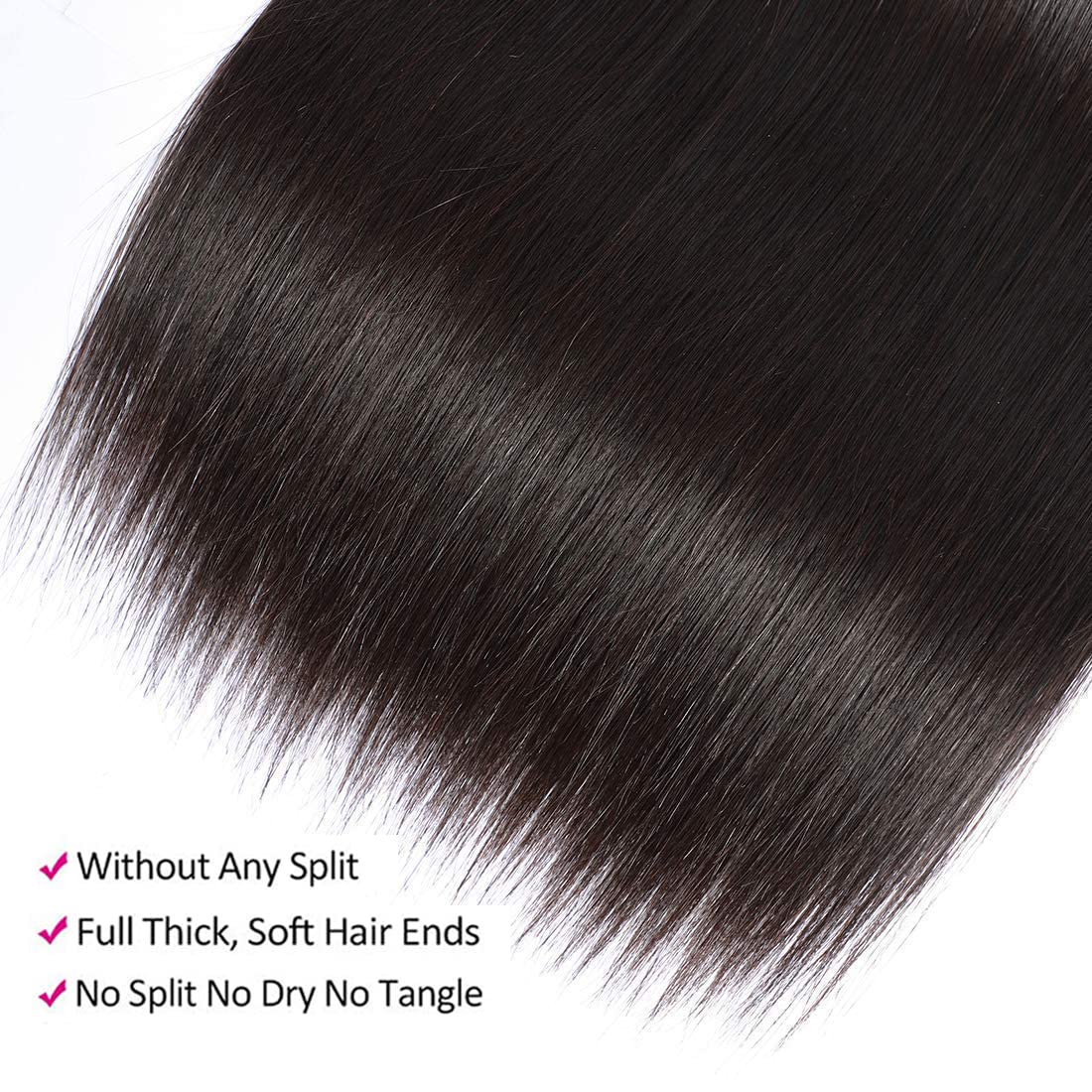 WOWQUEEN 10A Brazilian Straight Hair Bundles packaging