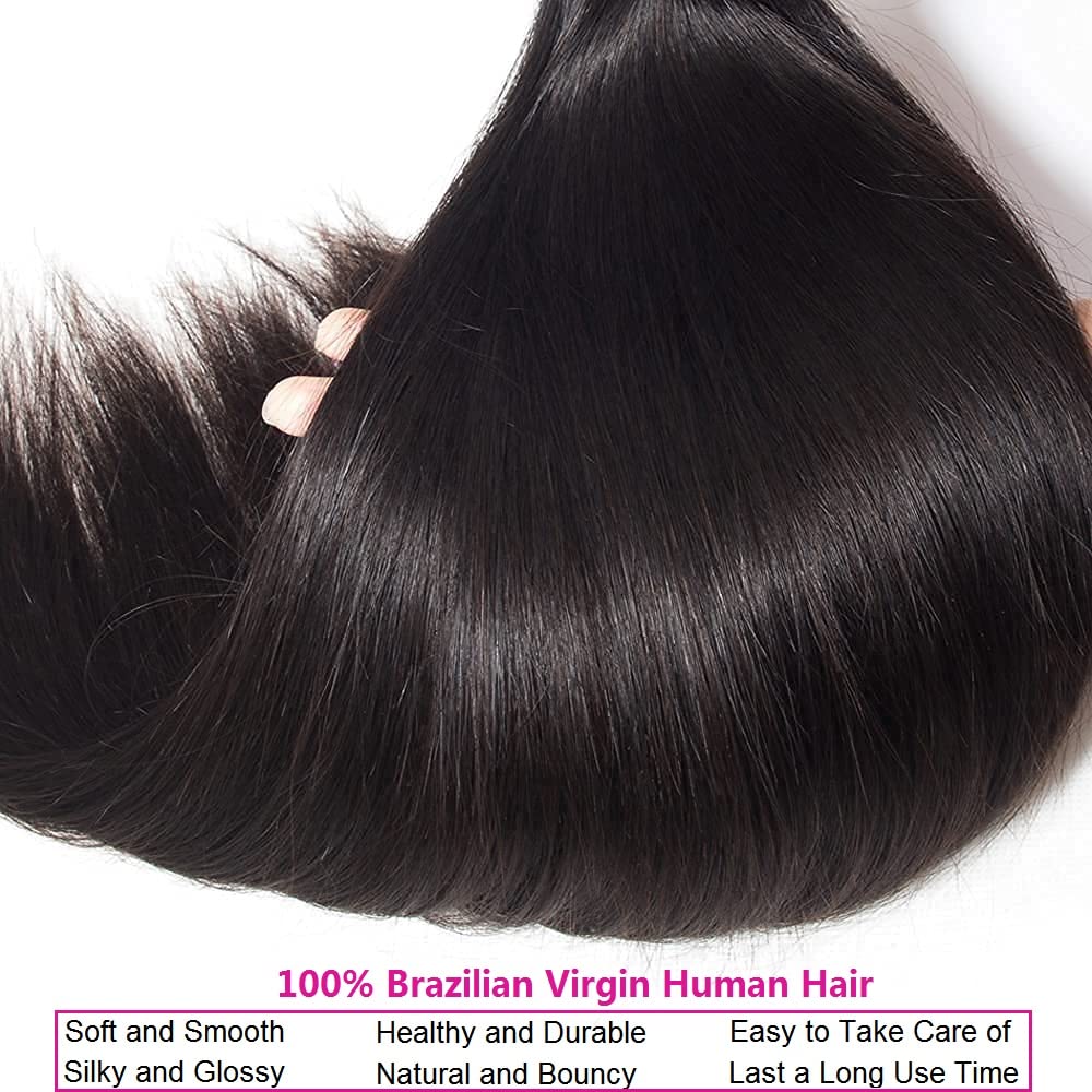 WOWQUEEN 10A Brazilian Straight Hair Bundles styled on a mannequin