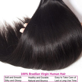 WOWQUEEN 10A Brazilian Straight Hair Bundles styled on a mannequin