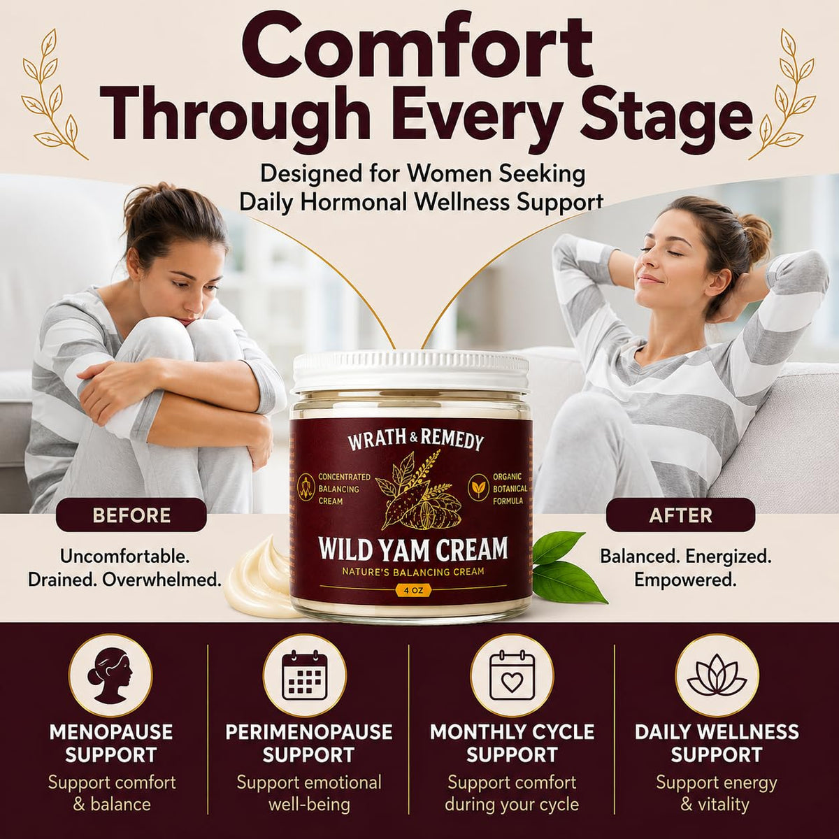 Wrath & Remedy Wild Yam Cream application on skin