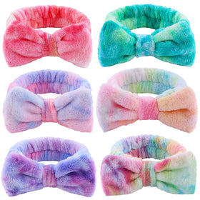 WSYUB Skincare Headband Set 6pcs in assorted tie dye colours