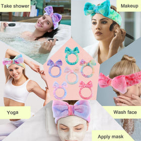 WSYUB Skincare Headband with fluffy bow detail