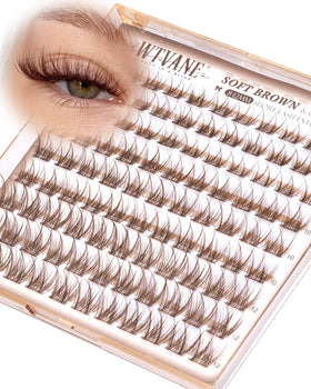 wtvane Brown Lash Clusters 8-10-12mm front view