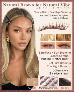 wtvane Brown Lash Clusters 8mm length detail