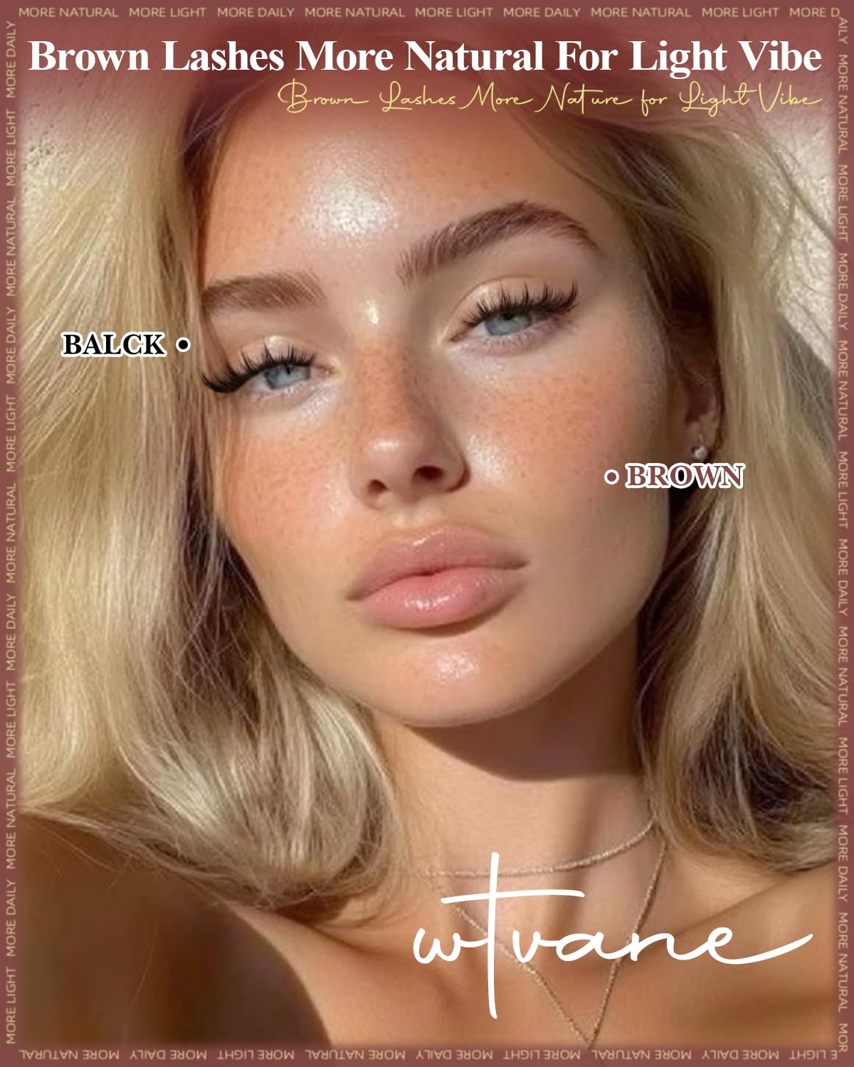 wtvane Brown Lash Clusters with thin band detail