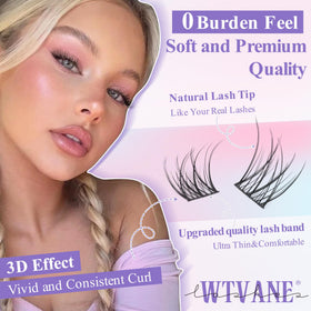 Wtvane lash clusters showing various lengths 10-16mm
