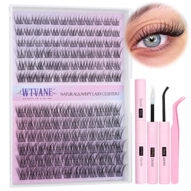 Wtvane Wispy Lash Clusters Kit 144pcs front view with lash clusters