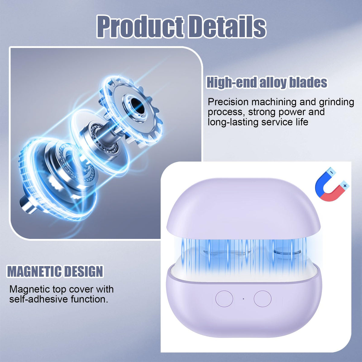 Wudmew Electric Nail Clippers in use on fingernails