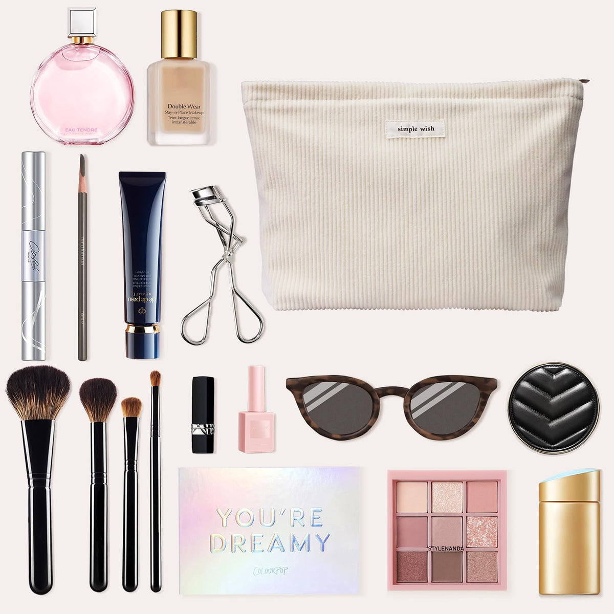 Wudygirl Makeup Bag displayed with toiletries