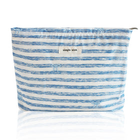 Wudygirl Makeup Bag front view with striped design