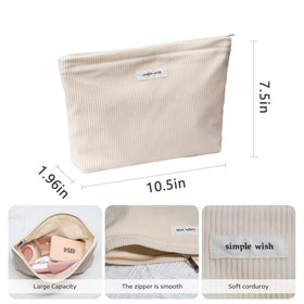 Wudygirl Makeup Bag open showing inner canvas lining