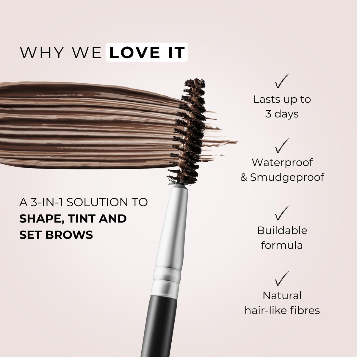 WUNDERBROW Eyebrow Gel Black/Brown application process