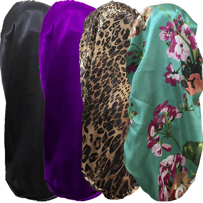 Wzl Wlg satin bonnet set with four different floral patterns