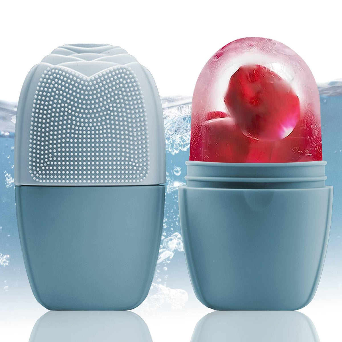 XHJRI Ice Face Roller Massager front view in blue