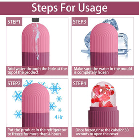 XHJRI Ice Face Roller Massager in use on a woman's face