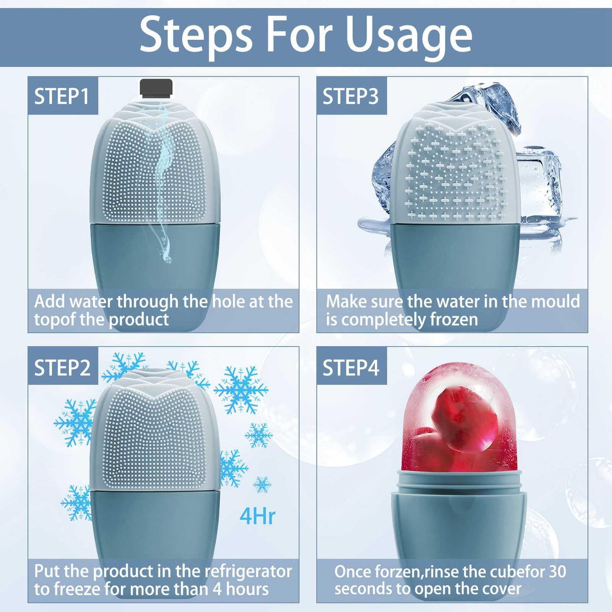 XHJRI Ice Face Roller with cucumber water preparation