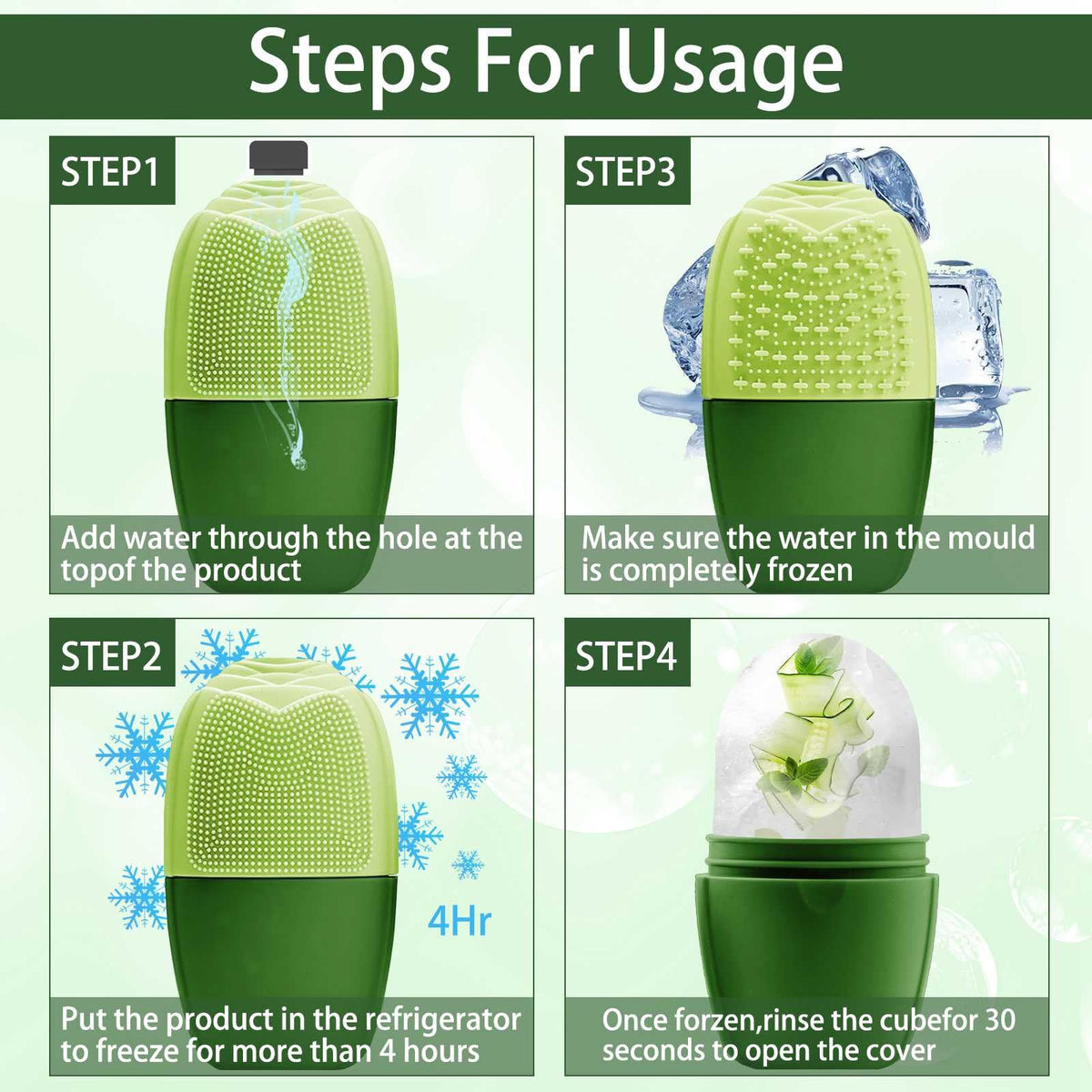 XHJRI Ice Face Roller with frozen ice cube