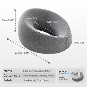 xiaomubiao Face Down Pillow side view with ergonomic contour