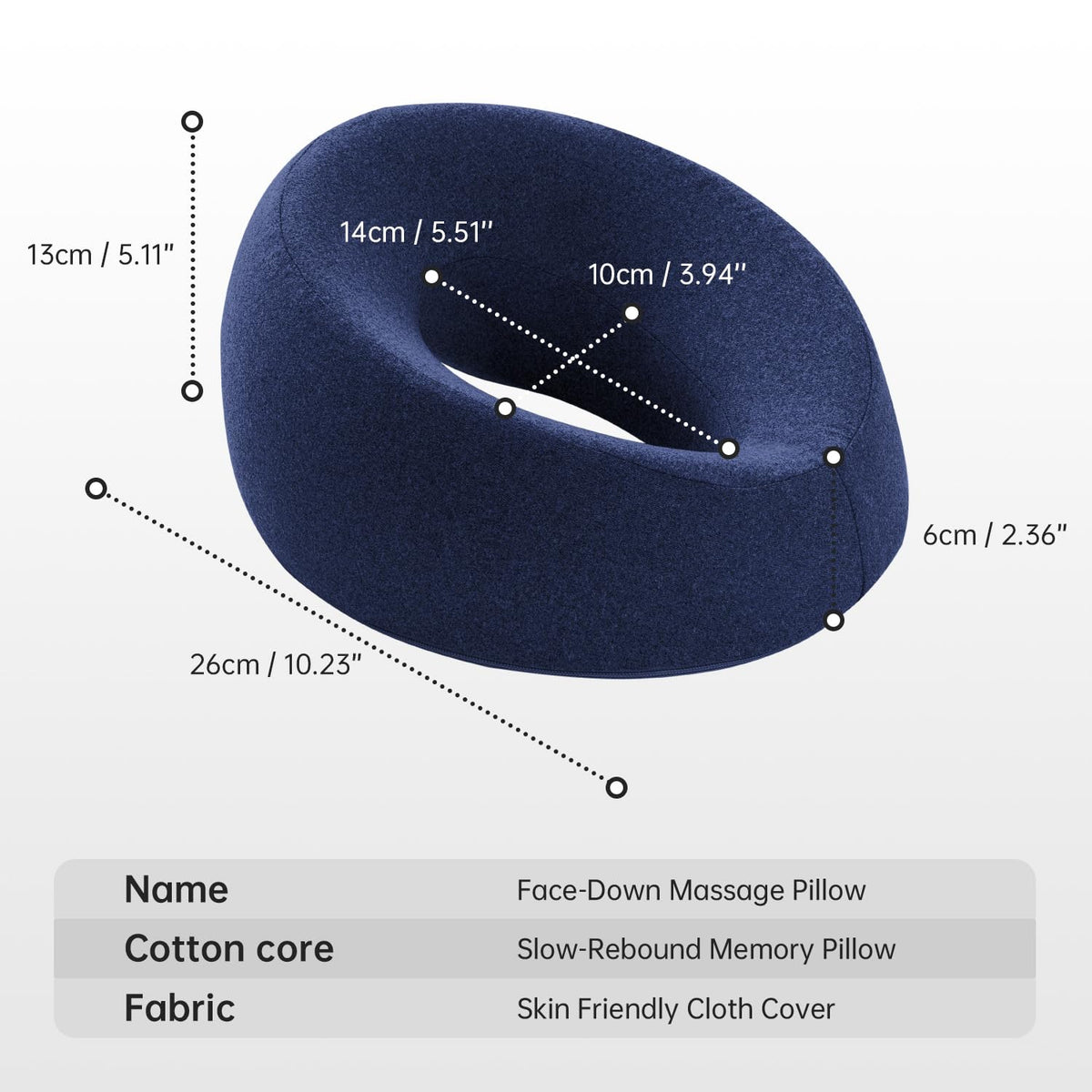 xiaomubiao Face Down Pillow side view with grey cover