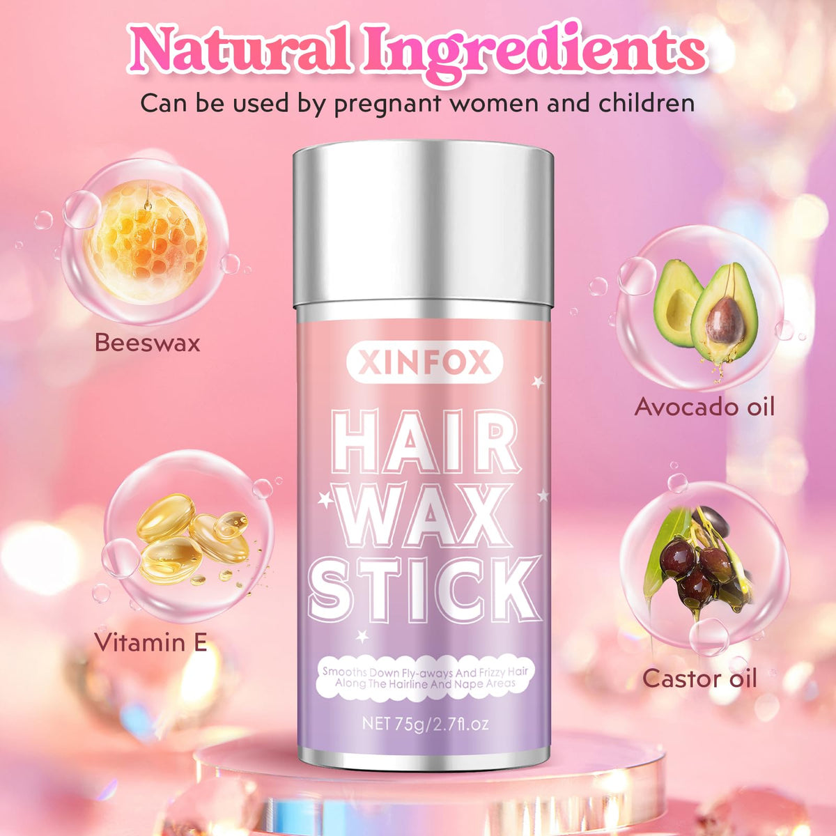 Xinfox Hair Wax Stick in use for smooth edges