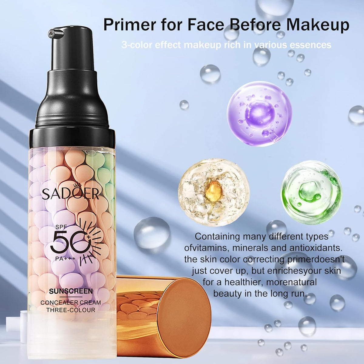 Xiuxixu Face Primer 3-in-1 SPF 50 in travel bag