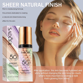 Xiuxixu Face Primer 3-in-1 SPF 50 with makeup products