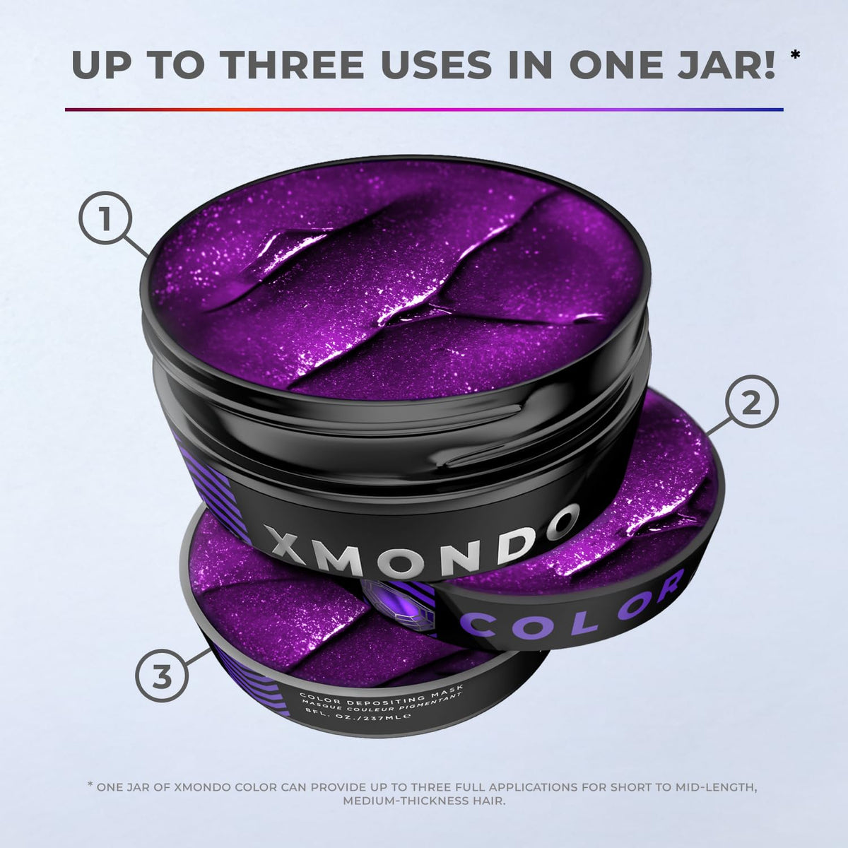 XMONDO Amethyst Depositing Mask showing vibrant purple result