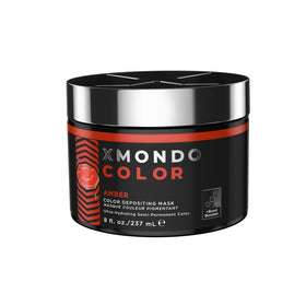 XMONDO Color Amber Depositing Mask front view with vibrant orange-red colour