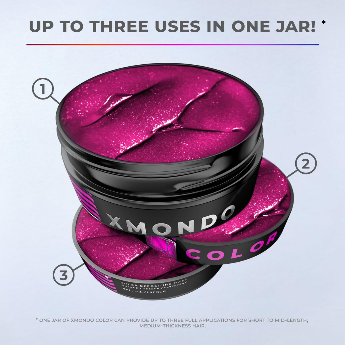 XMONDO Color Rhodolite Depositing Mask on clean, dry hair before rinsing