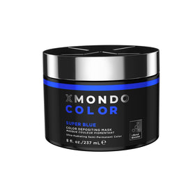 XMONDO Color Super Blue Depositing Mask front view with vibrant blue packaging