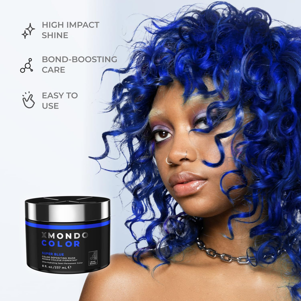 XMONDO Color Super Blue Depositing Mask with gloves for application