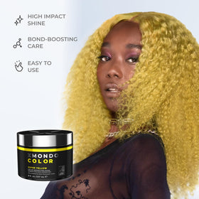 XMONDO Color Super Yellow Hair Mask application on hair