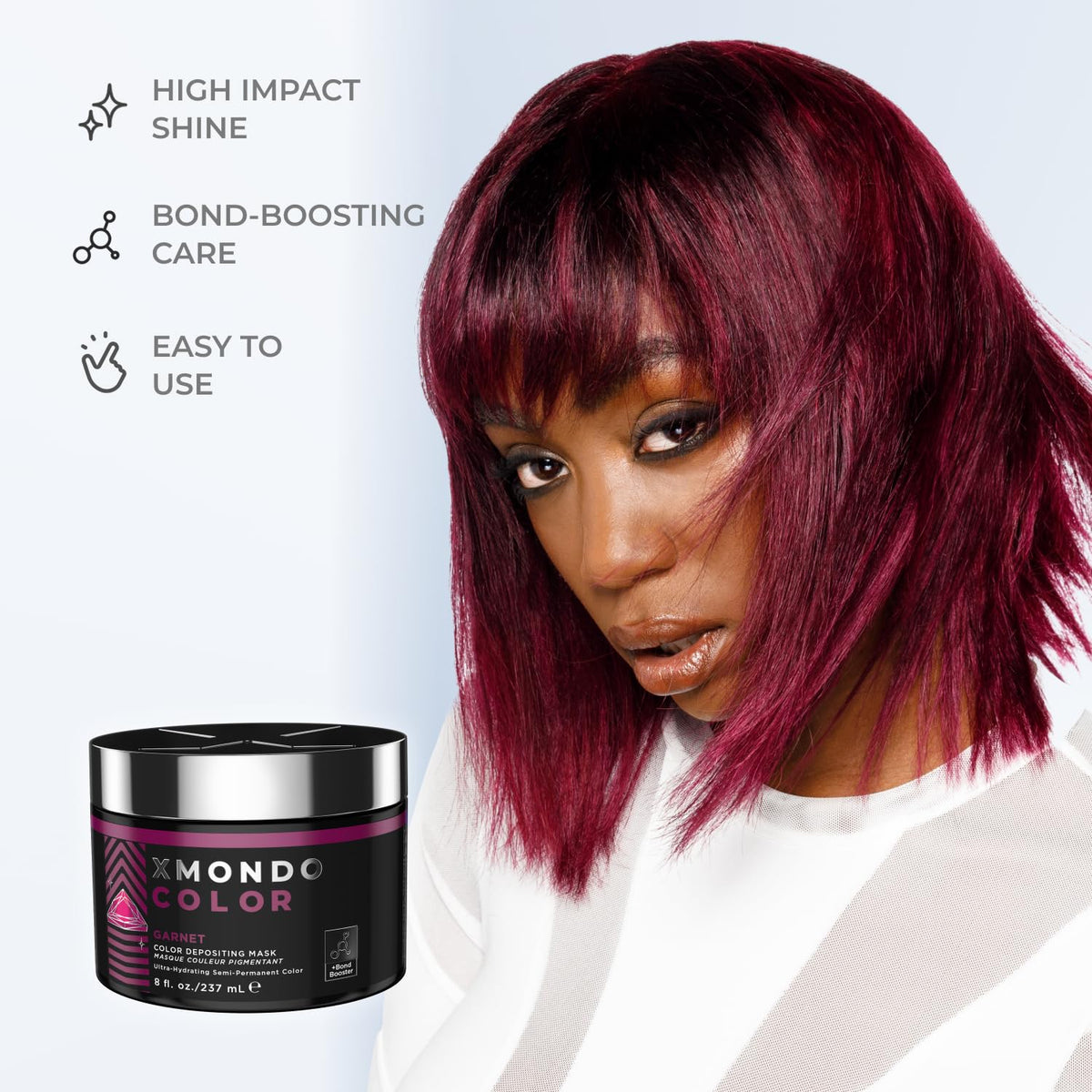 XMONDO Garnet Depositing Mask packaging with ingredients
