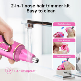 XOOMRSCP Nose Hair Trimmer in use for ear hair removal