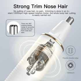 XOOMRSCP Nose Hair Trimmer in use on a model