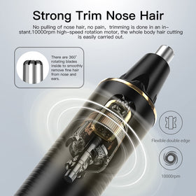 XOOMRSCP Nose Hair Trimmer showing 360° rotating design