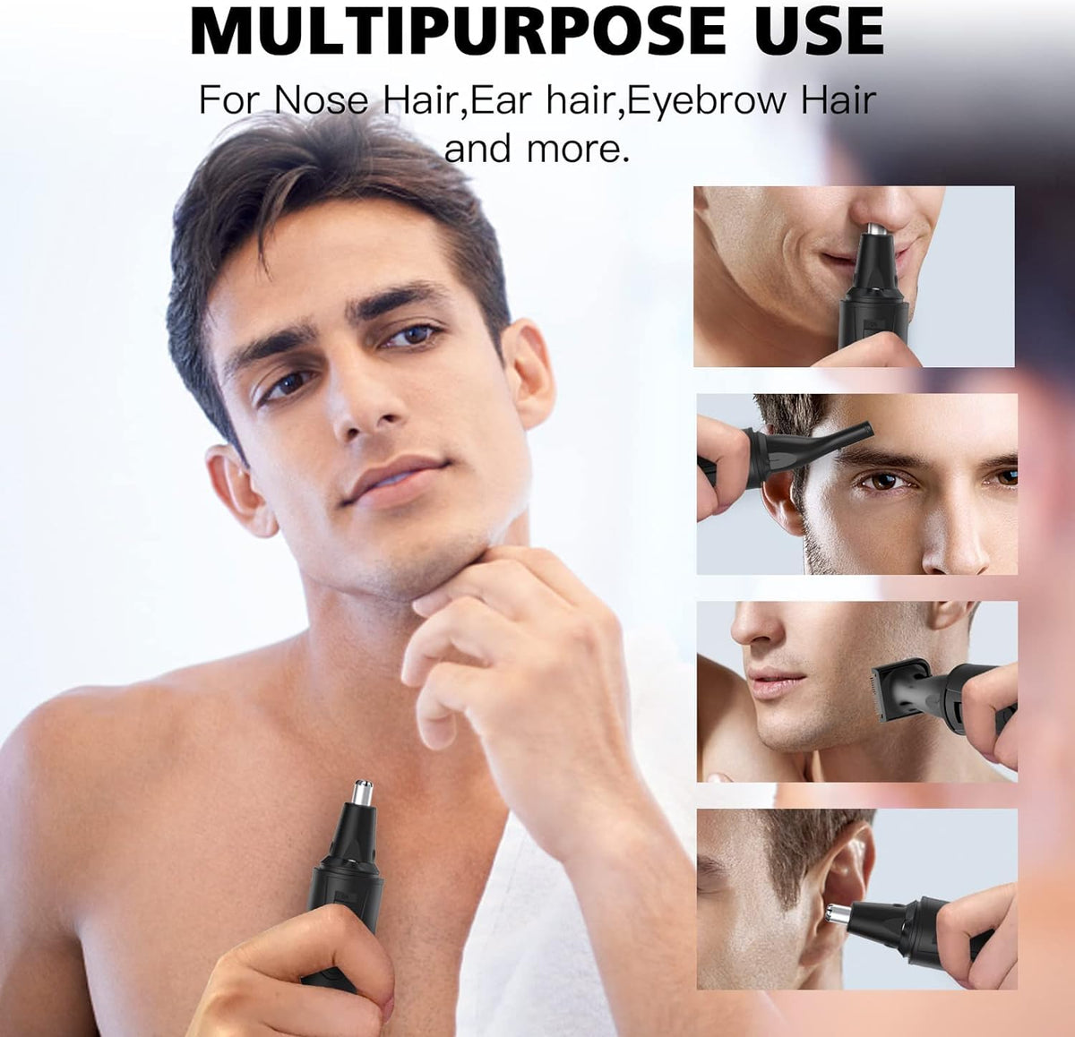 XOOMRSCP Nose Hair Trimmer side view showing dual edge blades