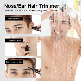 XOOMRSCP Nose Hair Trimmer side view with USB charging cable