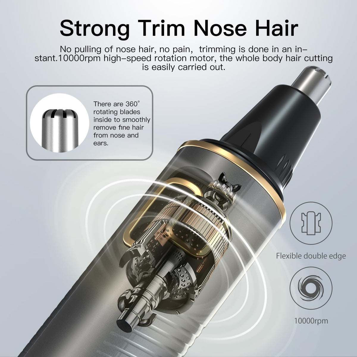 XOOMRSCP Nose Hair Trimmer with cleaning brush and cap