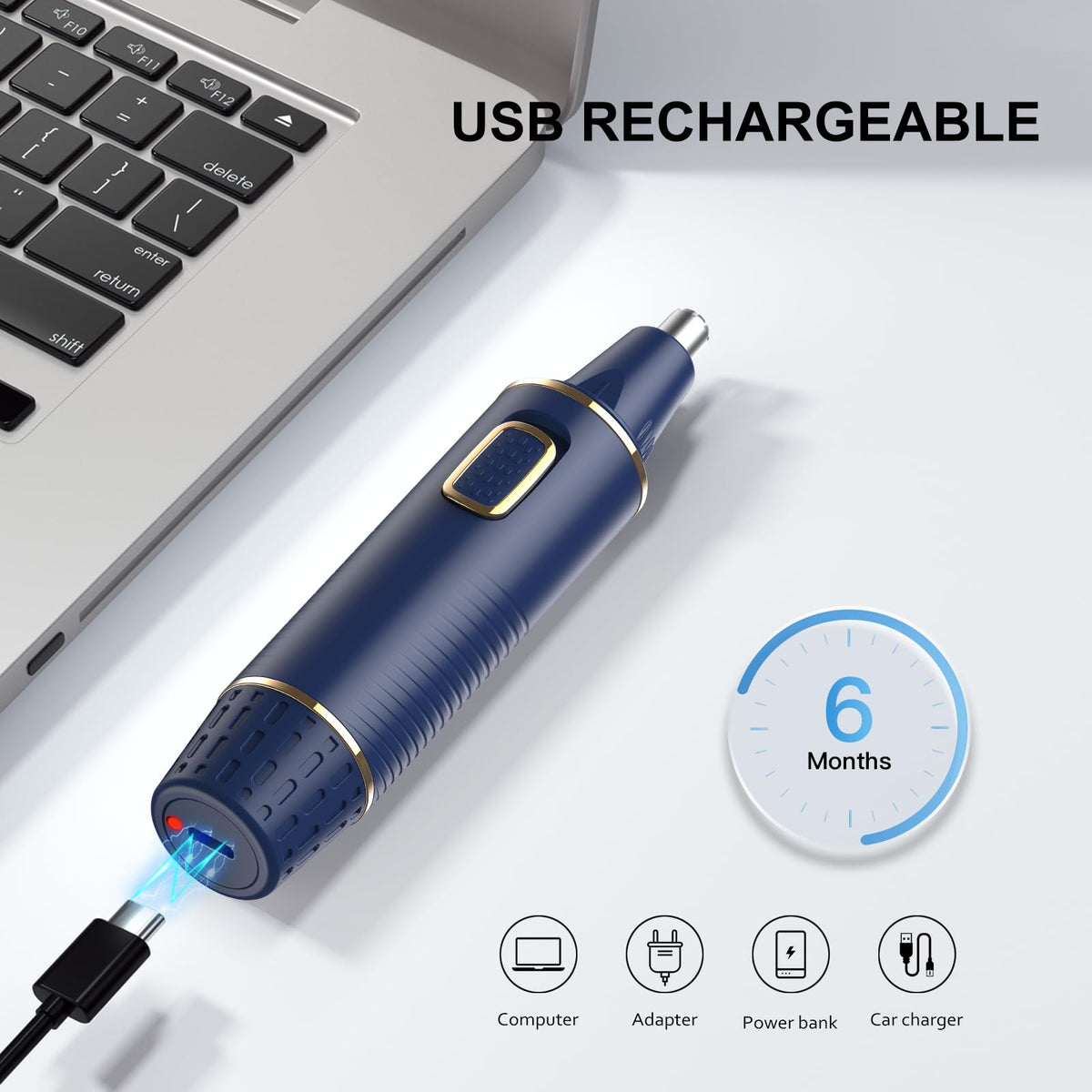 XOOMRSCP Nose Hair Trimmer with USB charging cable