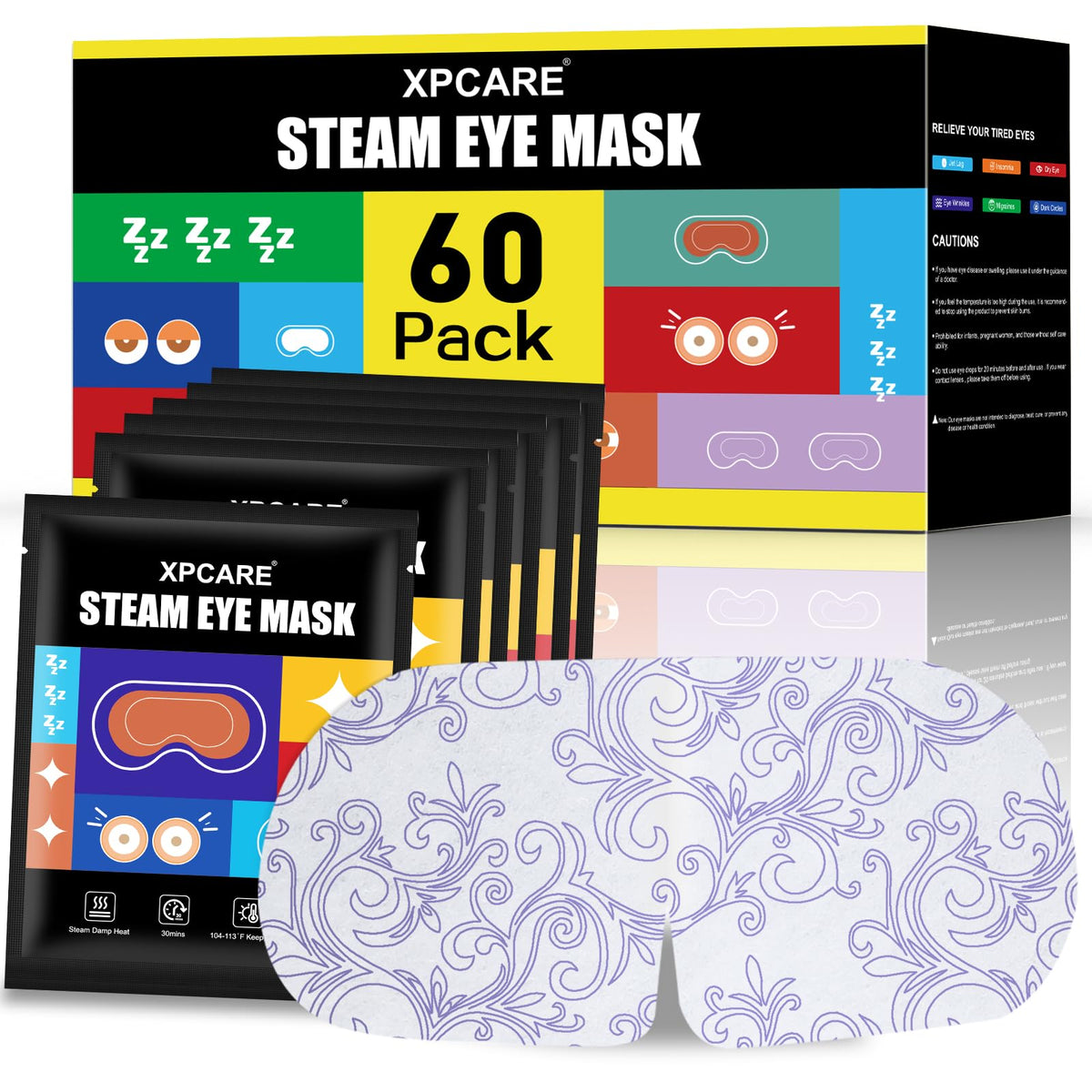 XPCARE Steam Eye Mask 60 Pack front view
