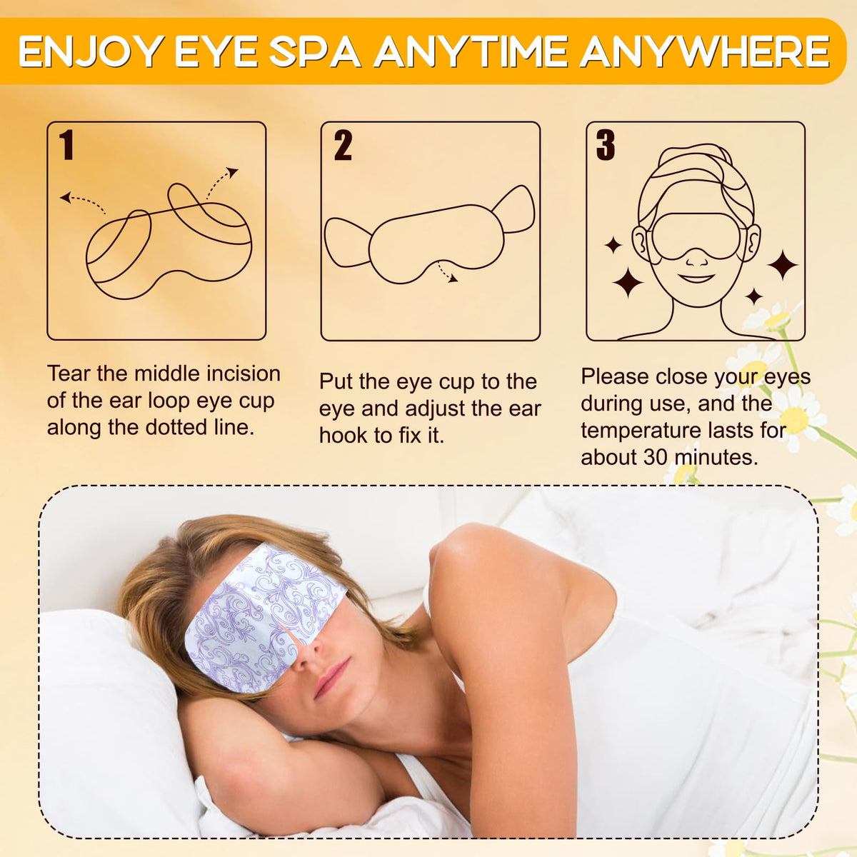 XPCARE Steam Eye Mask close-up showing texture and design