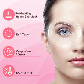 XPCARE Steam Eye Mask displayed on a desk with a cup of tea