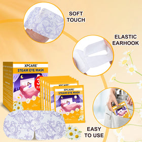XPCARE Steam Eye Mask displayed with a calming background